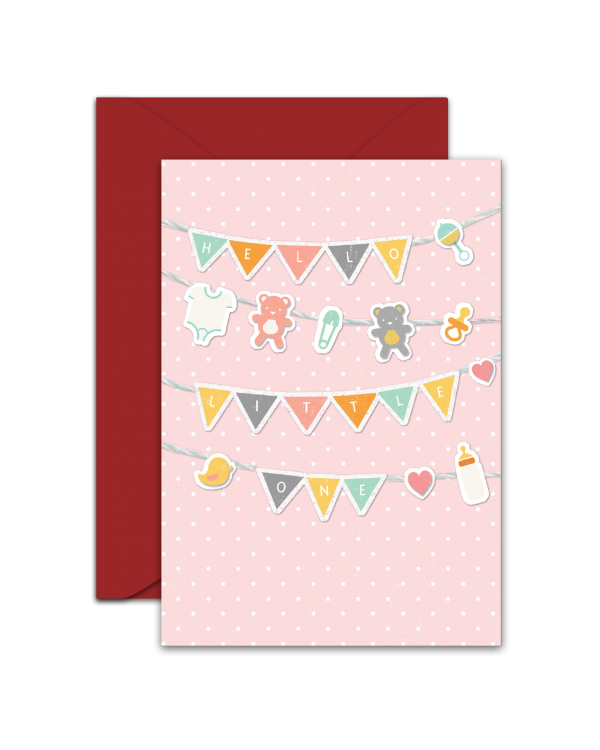 Greeting Card - GC2916-HAL057 - HELLO LITTLE ONE